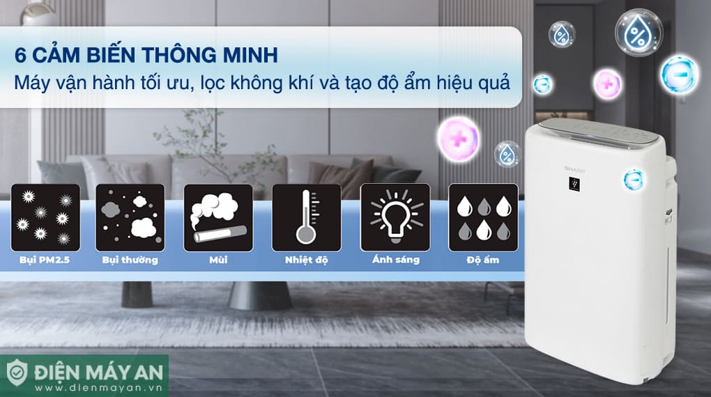 Máy lọc không khí và tạo ẩm Sharp KI-N50V-W 51W